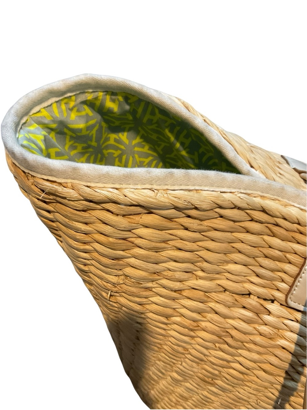 India Hicks Natural Straw Tote with Neon Yellow & Deep Red Tassel - Picture 4 of 16